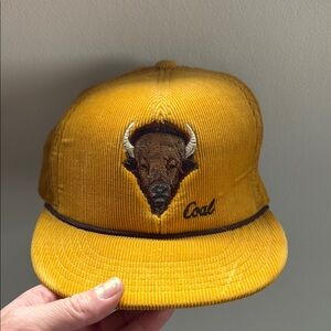 Men's Mustard Cap with Embroidered Bison